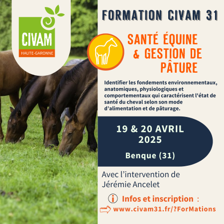 Formation Santé équine et gestion de pâture 