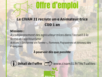 Nous recrutons un.e animateur.trice - CDD d'un an ! 