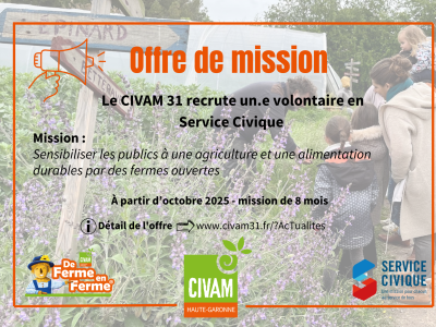 Offre de mission de volontariat en service civique