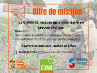 Offre de mission de volontariat en service civique