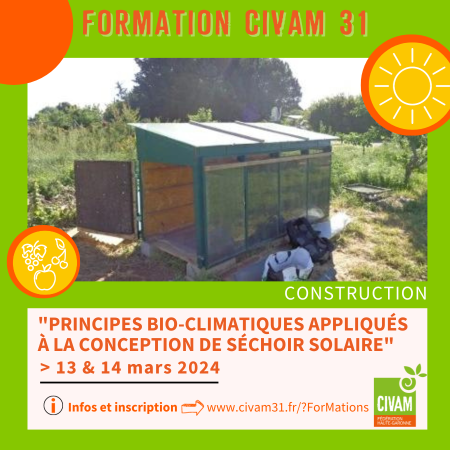 Principes bio-cliamtiques appliqués à la conception de séchoir solaire, serre et bâtiments, chambre fraîche